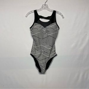 Sea And Sand Black And White Stripe One Piece Swimsuit Bathing Built In Bra